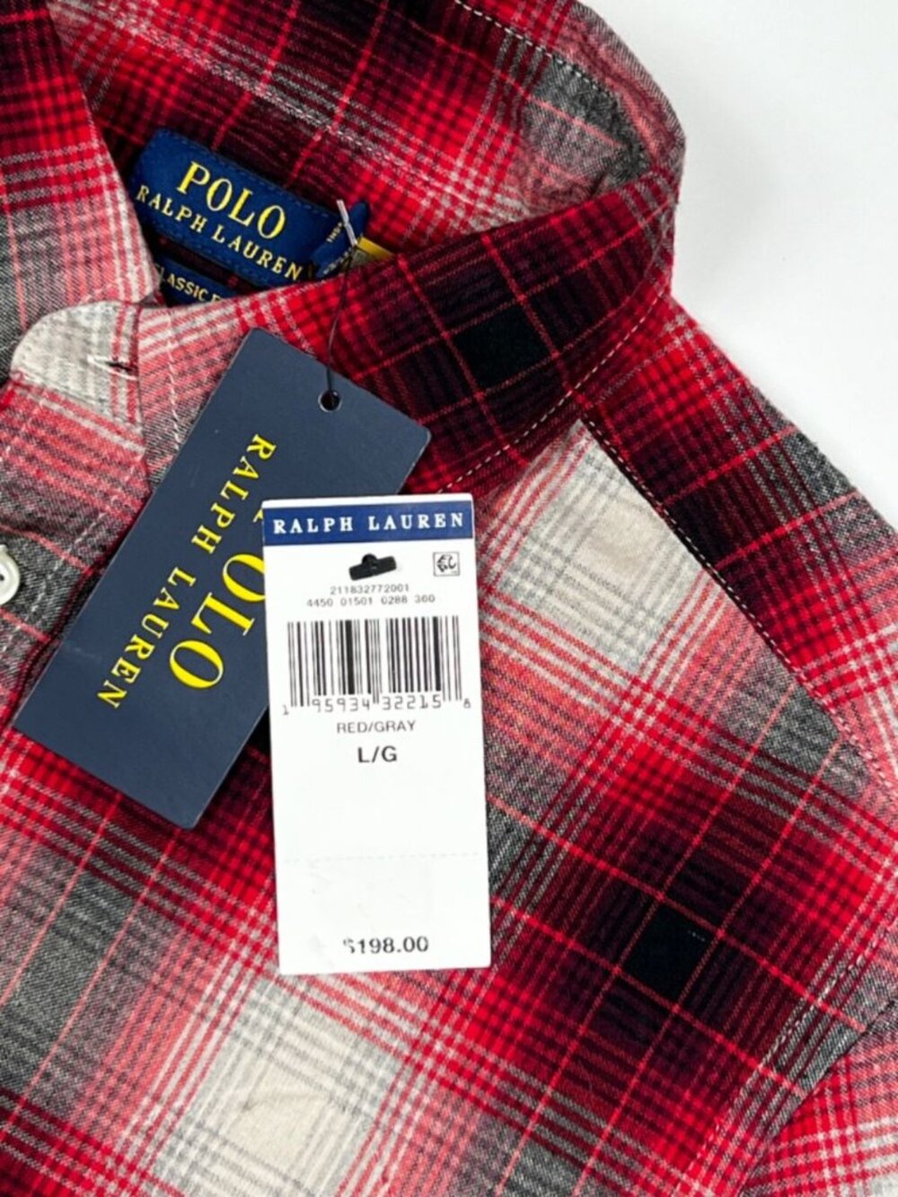 NEW Polo Ralph Lauren Women's L Classic Fit Plaid Cotton Shirt NWT $198 - Picture 3 of 3
